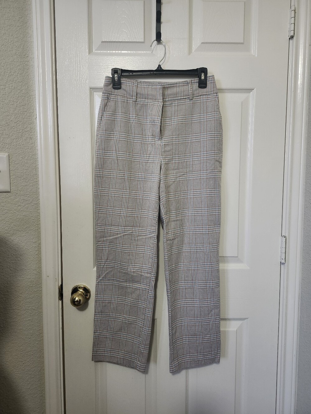 Joie Plaid Straight-Leg Trousers - Gray